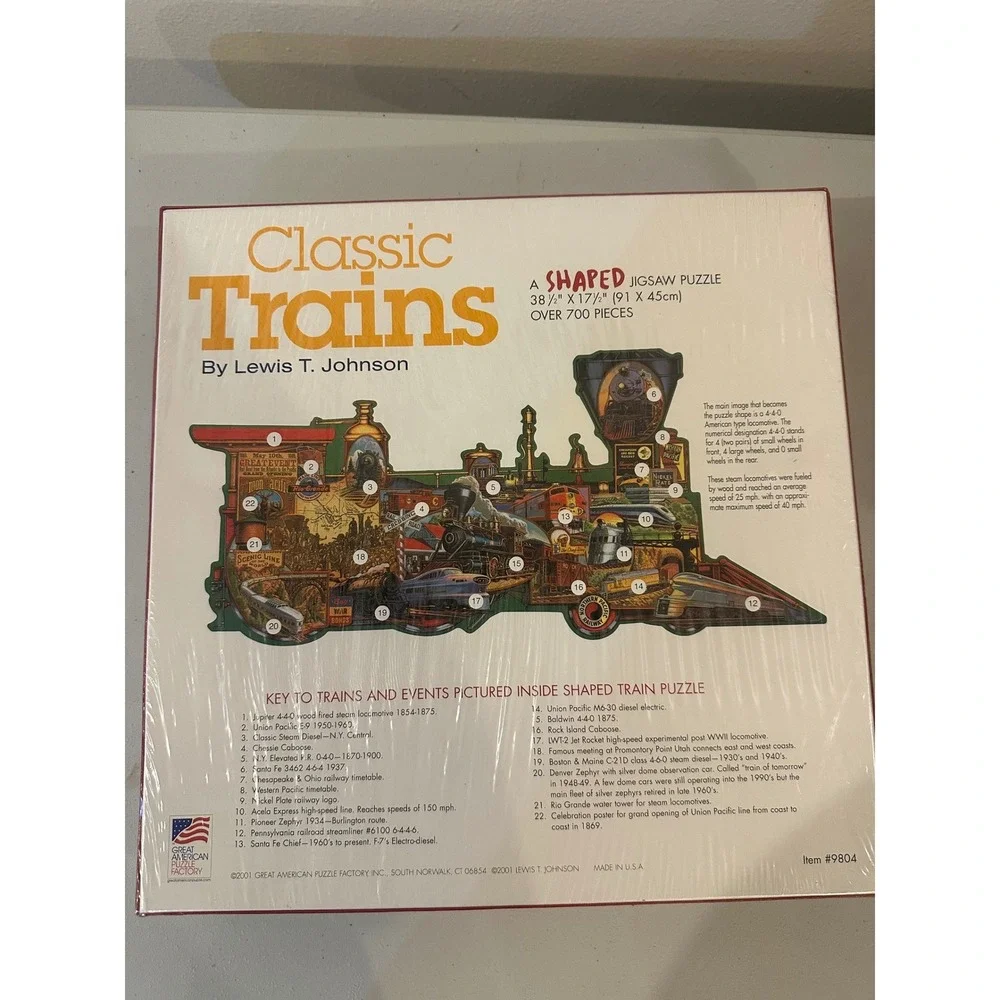 Vintage Classic Trains Puzzle 700+ Pieces Great American Puzzle Factory